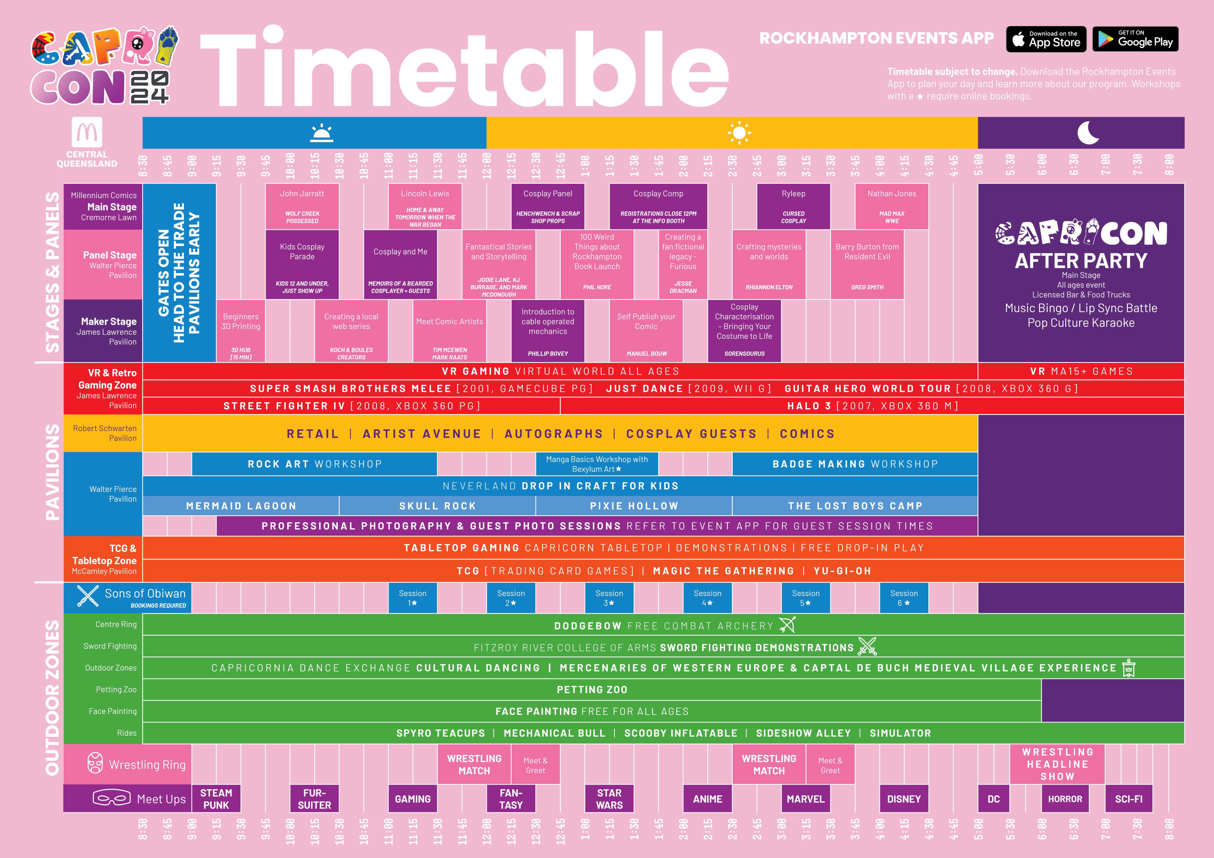 Capricon 2024 Timetable